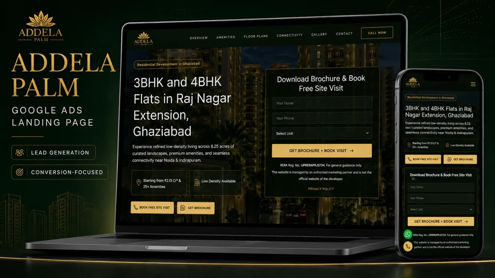 Addela Palm Google Ads landing page